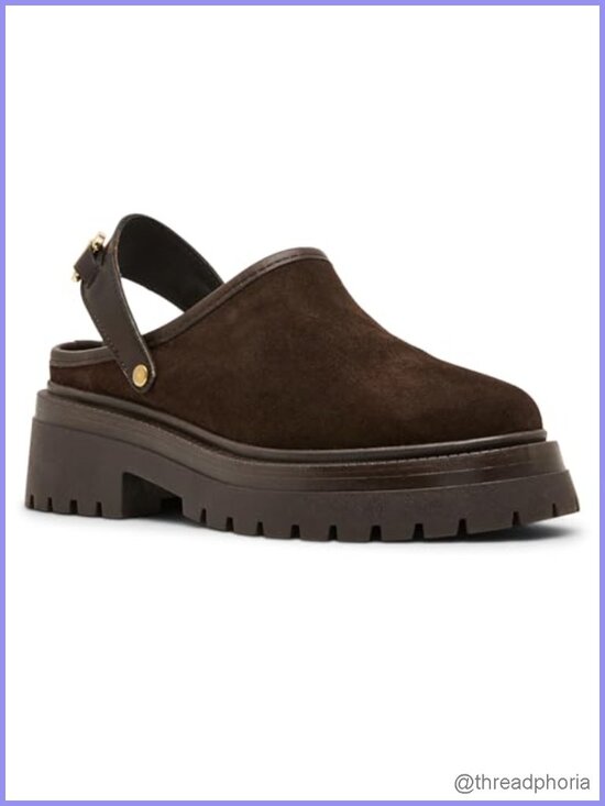 Shoes - Steve Madden Erba Suede Clog Slingback Platform Block Heel Women's Shoes
